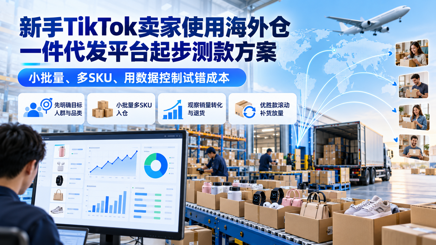 新手TikTok卖家使用海外仓一件代发平台起步测款方案