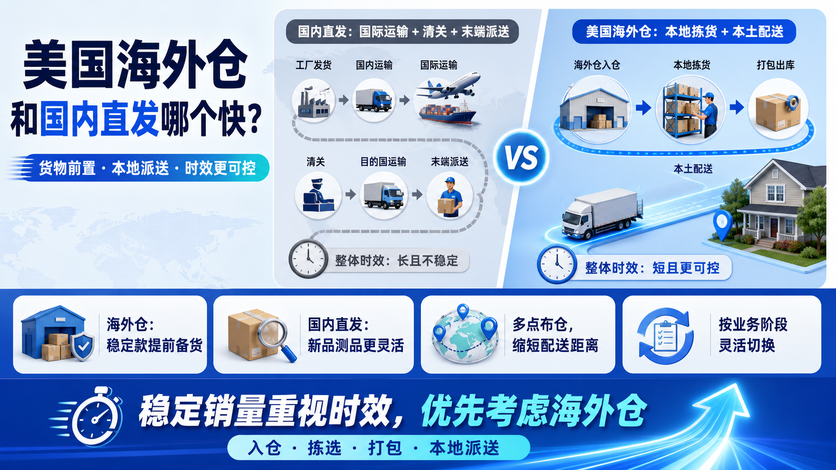 美国海外仓和国内直发哪个快