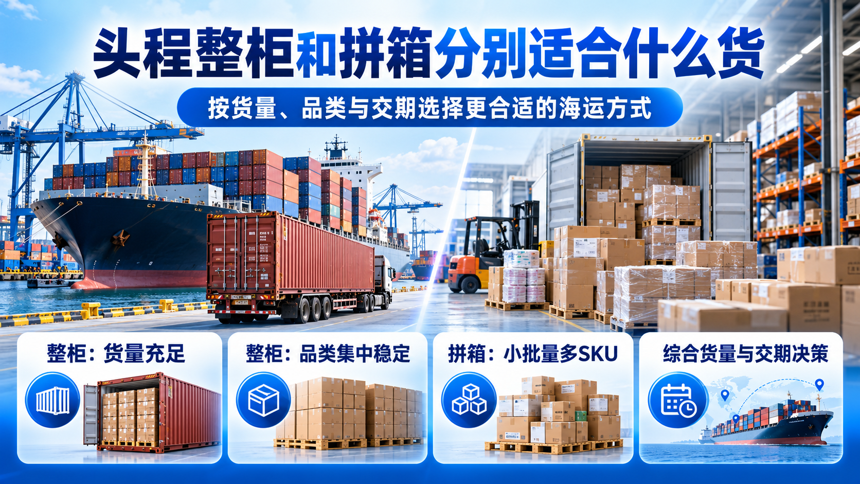 头程整柜和拼箱分别适合什么货