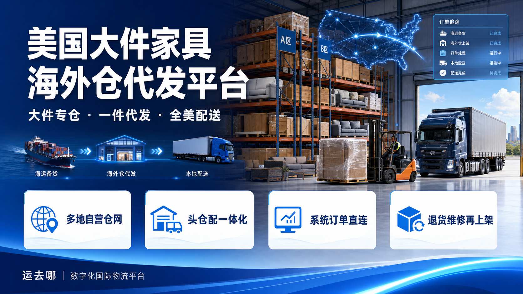 美国大件家具海外仓代发平台