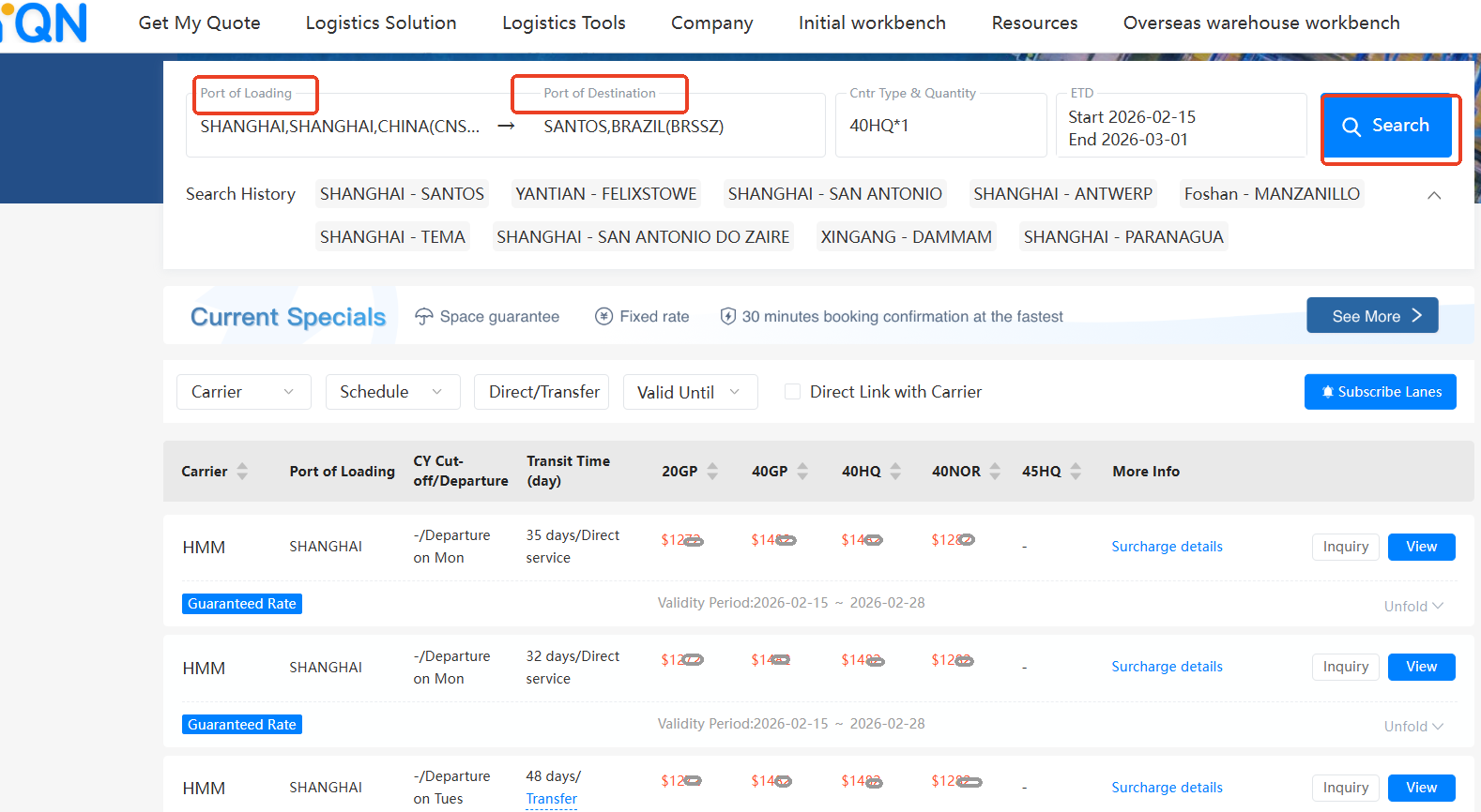 instant freight rates