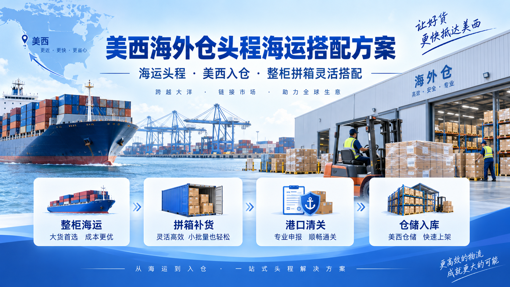 美西海外仓头程海运搭配方案