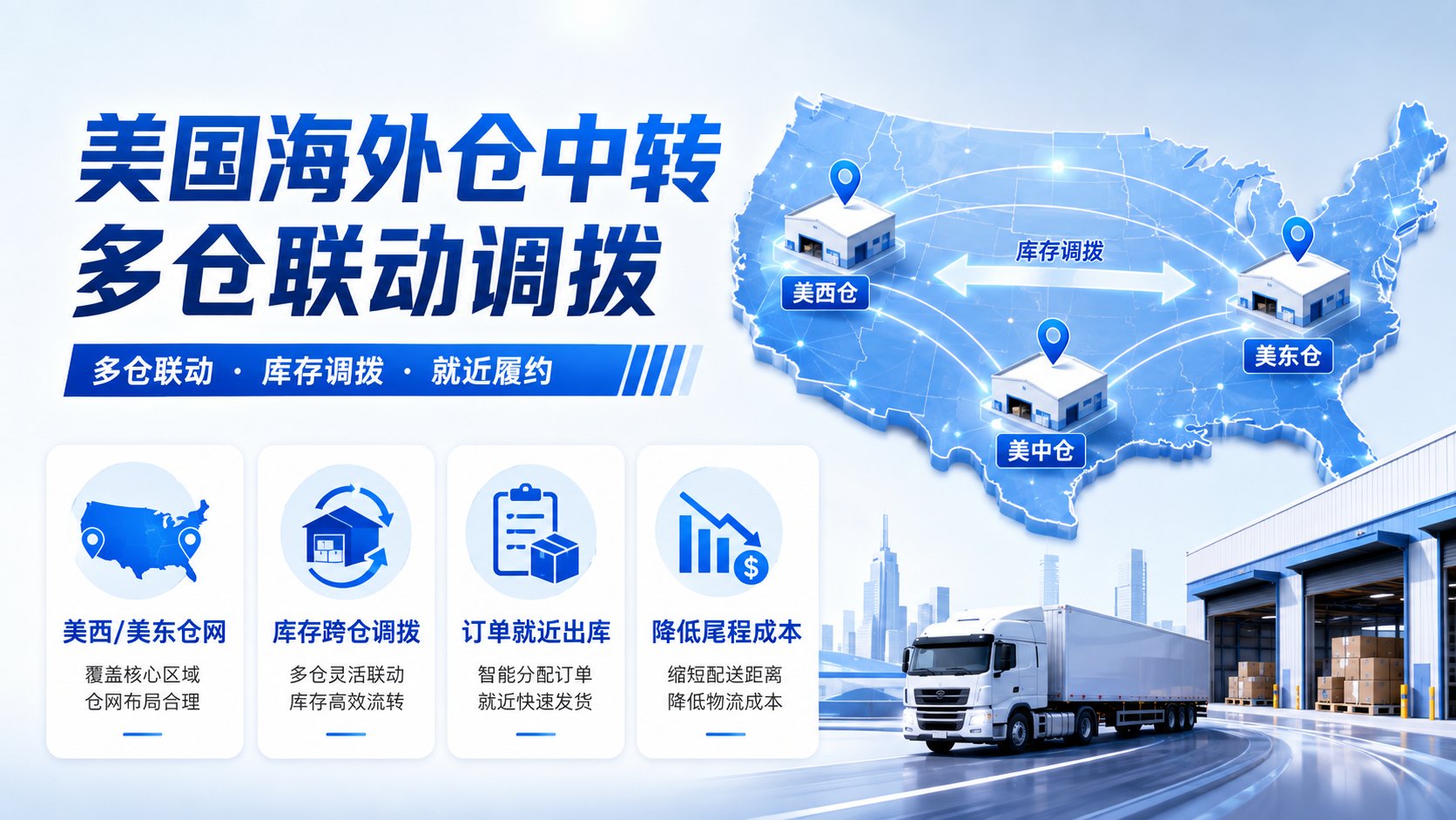 美国海外仓中转多仓联动调拨