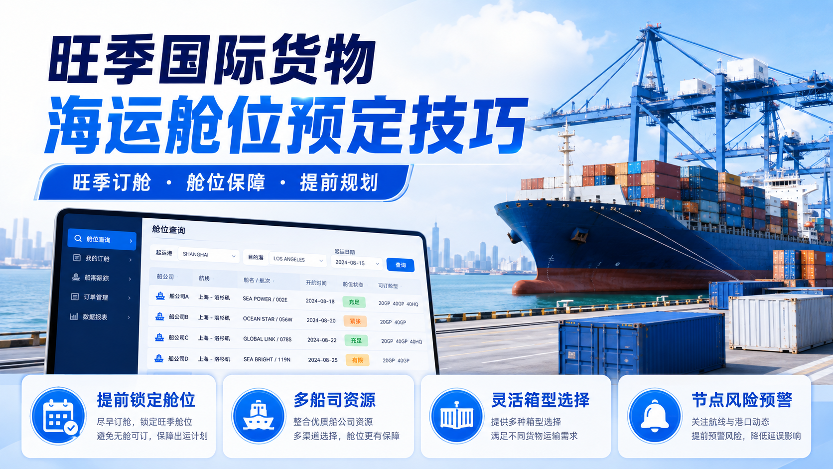 旺季国际货物海运舱位预定技巧