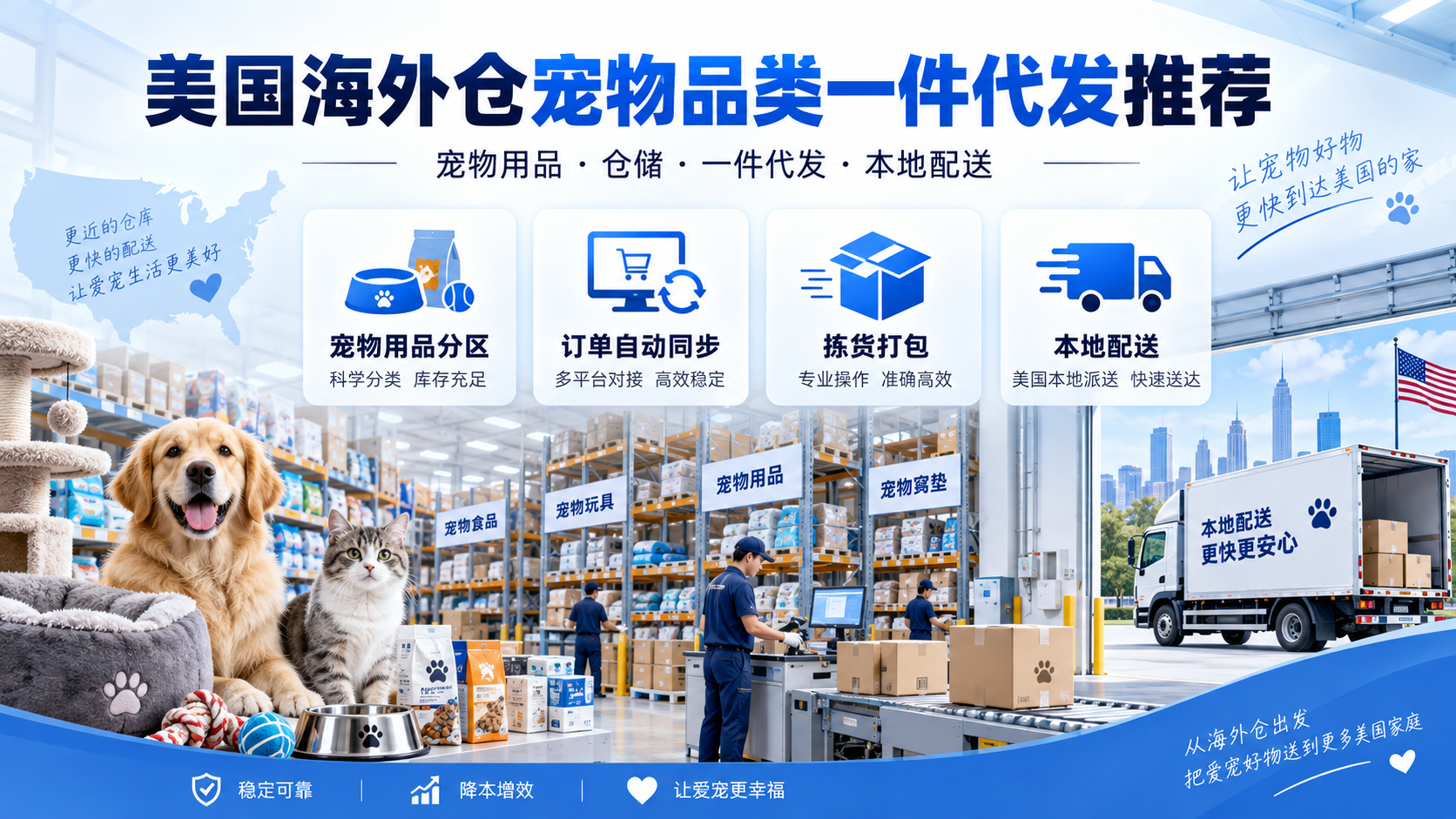 美国海外仓宠物品类一件代发推荐