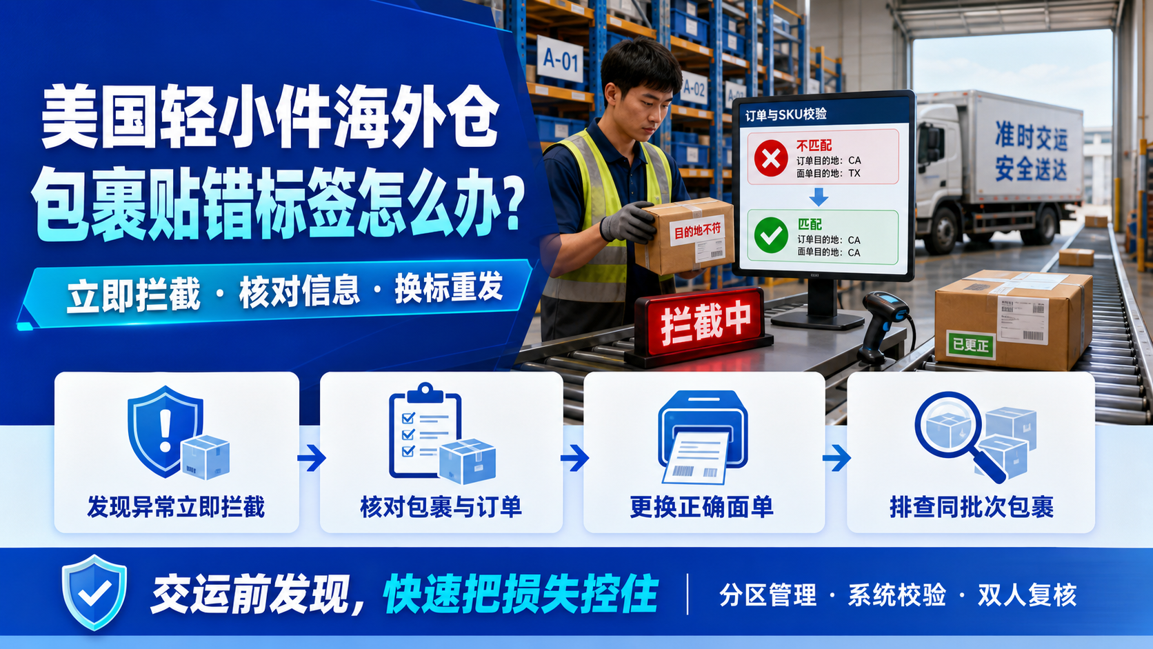 美国轻小件海外仓包裹贴错标签怎么办