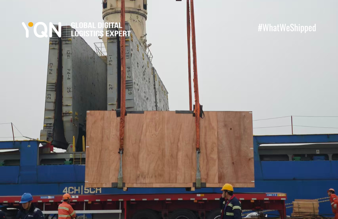 wooden crate, heavy machinery