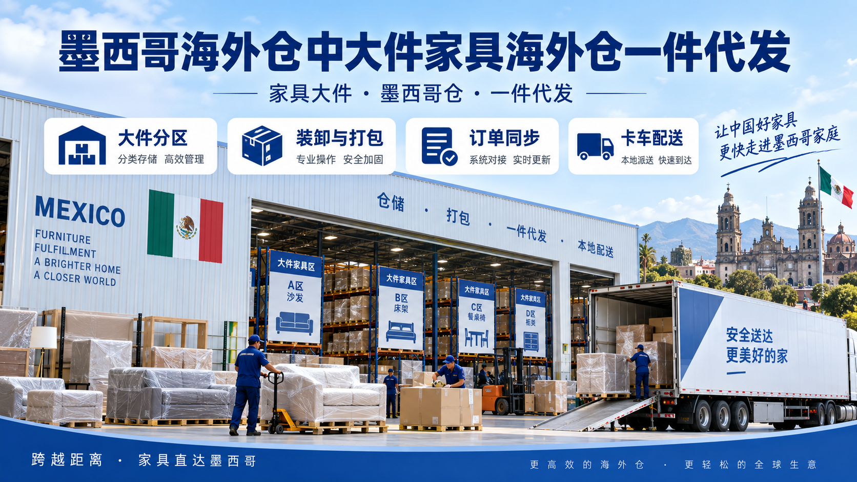墨西哥海外仓中大件家具海外仓一件代发