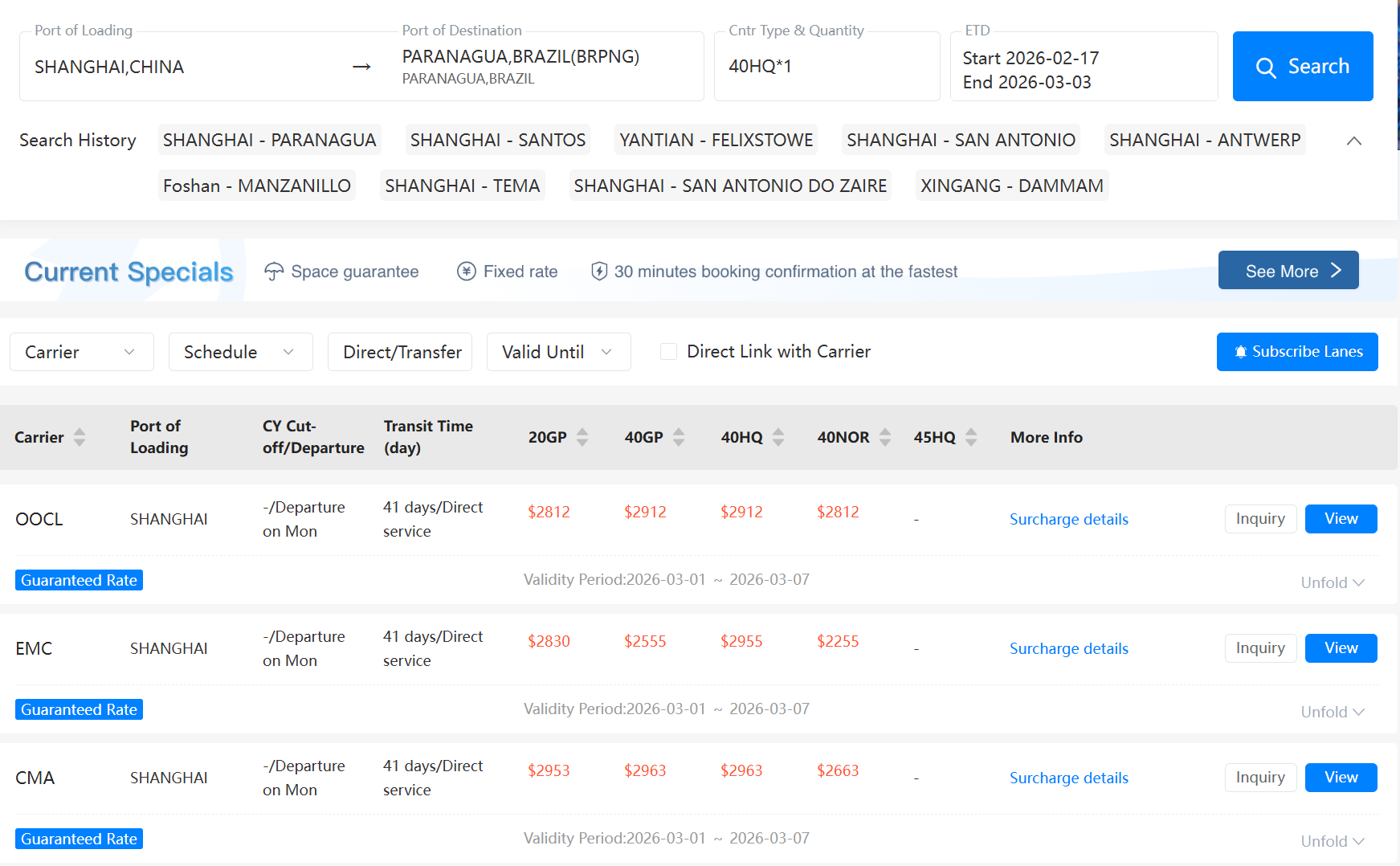 ocean freight china to brazil