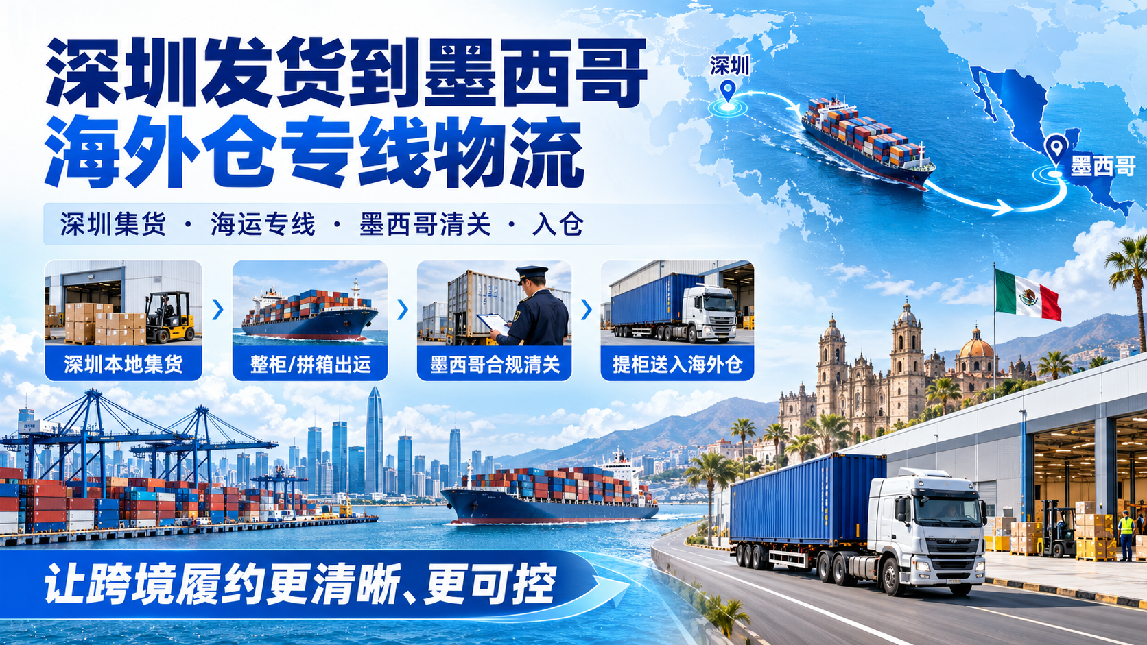 深圳发货到墨西哥海外仓专线物流