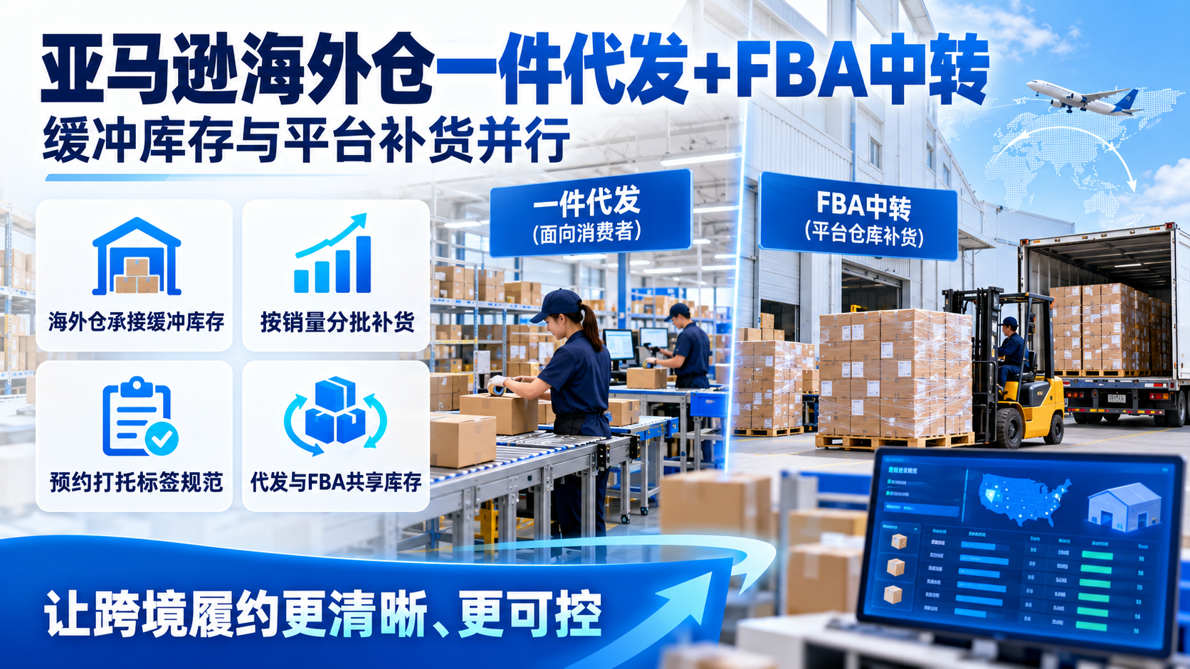 亚马逊海外仓一件代发+FBA中转