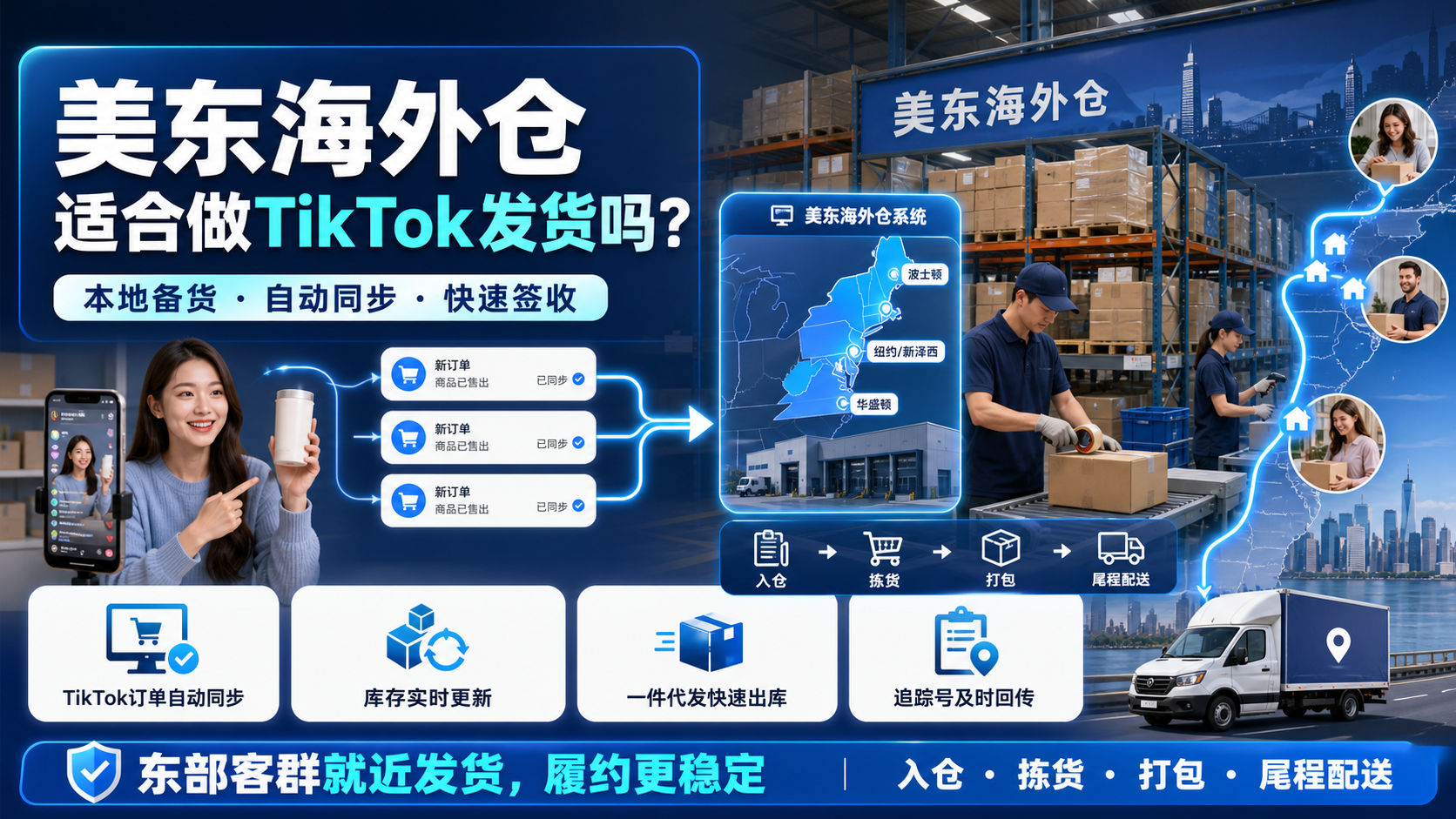 美东海外仓适合做TikTok发货吗