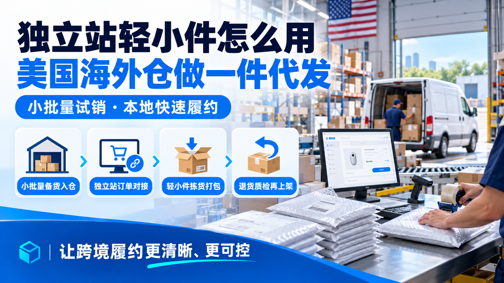 独立站轻小件怎么用美国海外仓做一件代发