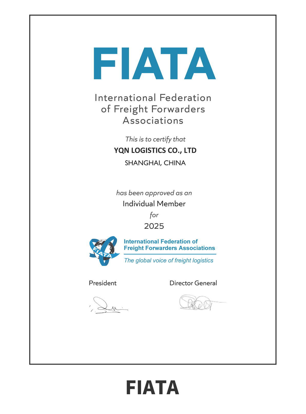 FIATA certificate